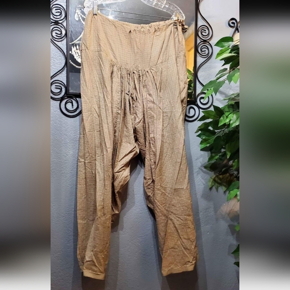 VTG Mens Kurta & Harem Pants Red Beige Traditional Set Size 46 - Picture 8 of 10